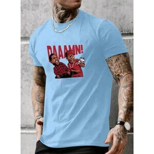 Friday The Movie Tee T-Shirt Ice Cube Smokey Big Worm Sneaker Head Blue